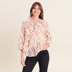 Blouse ample en voile manches 3/4 multicolore femme