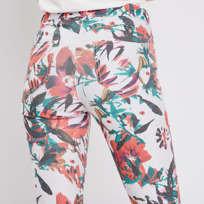 Pantalon léger imprimé magique blanc femme