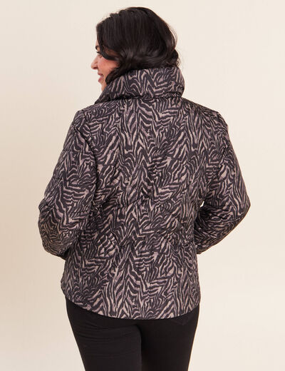 Doudoune d&eacute;perlante droite zipp&eacute;e noir femme