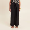 Pantalon coupe large portefeuille noir femme