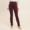 Pantalon droit taille haute bordeaux femme