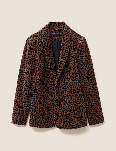 Veste tailleur velours marron femme
