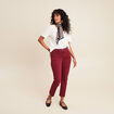 Pantalon droit taille haute 7/8ème bordeaux femme