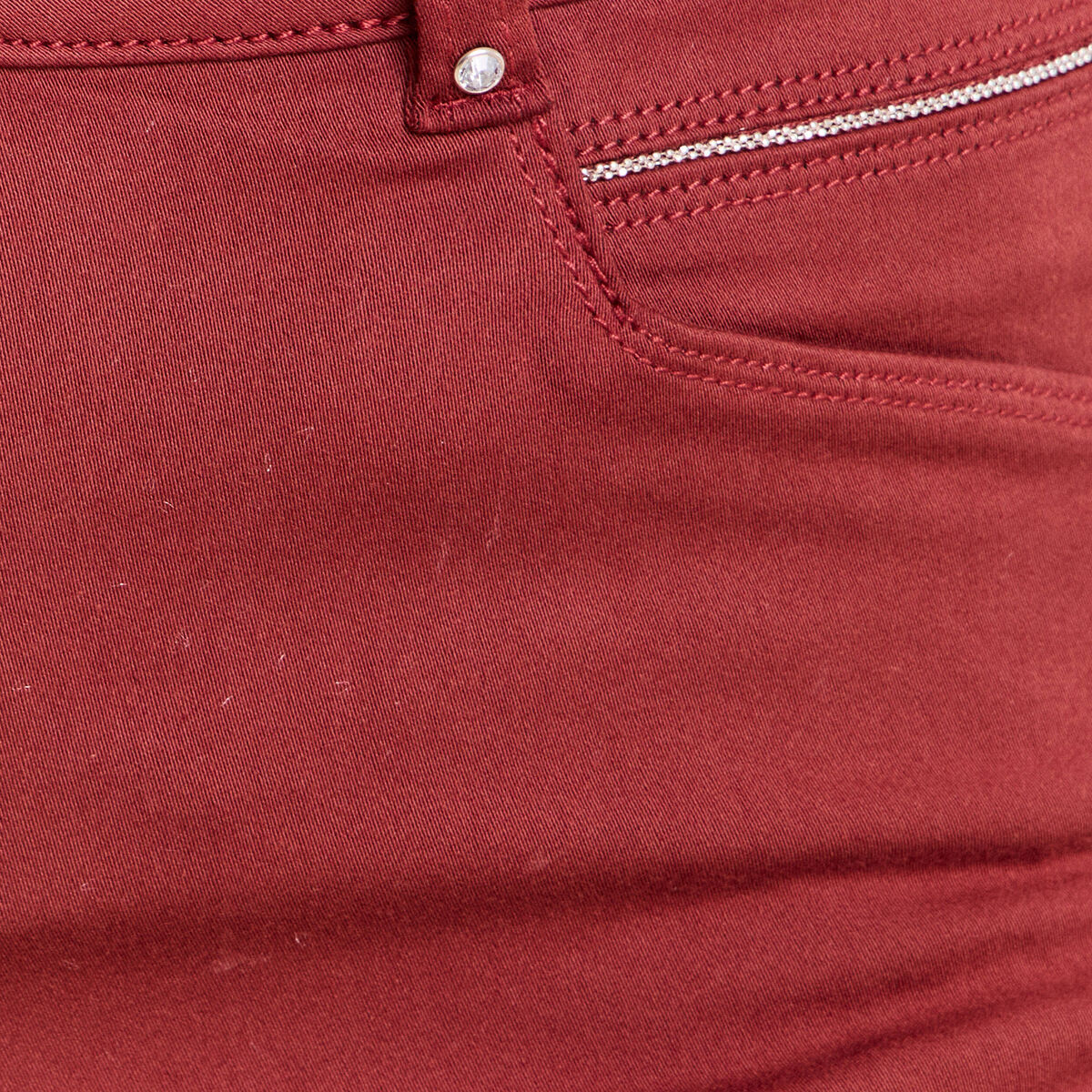 Pantalon coupe ajust&eacute;e taille haute orange fonc&eacute; femme