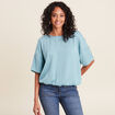 T-shirt manches courtes bleu gris femme