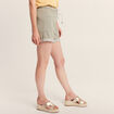 Short droit taille élastiquée vert clair femme