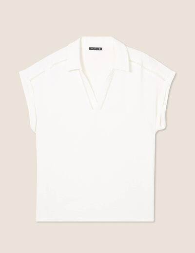 Blouse manches courtes ecru femme