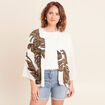 Veste esprit kimono vert kaki femme
