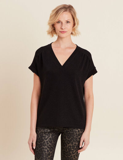 T-shirt manches courtes noir femme