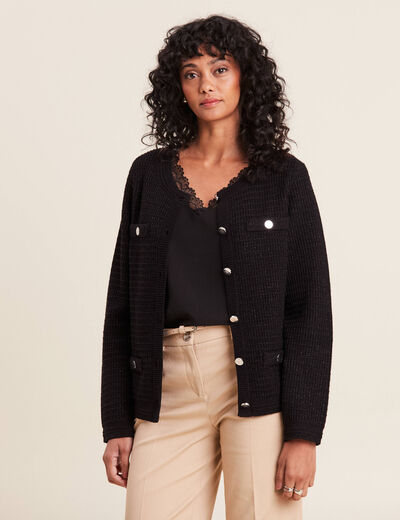 Gilet manches longues noir femme