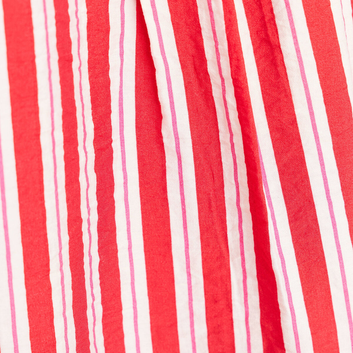 Chemise droite longue fluide col chemise rouge femme