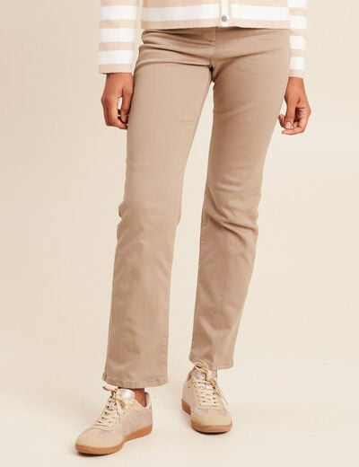 Pantalon magique L'Unique effet brillant taupe femme
