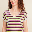 T-shirt manches courtes prune femme