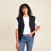 gilet réversible sans manches en coton multicolore femme