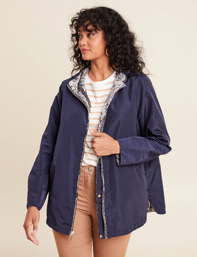 parka cintrée réversible à capuche beige femme