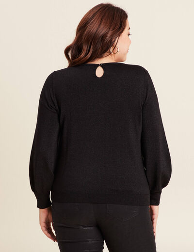 Pull manches longues noir femme