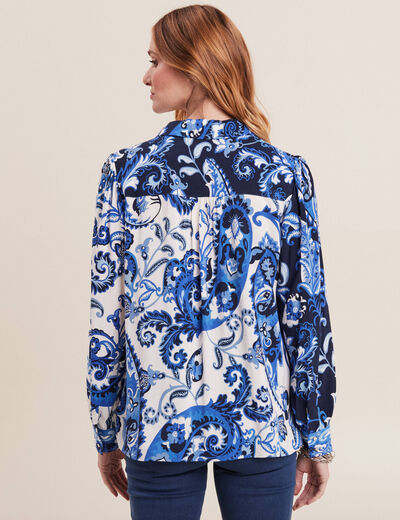 Chemise manches longues bleu electrique femme