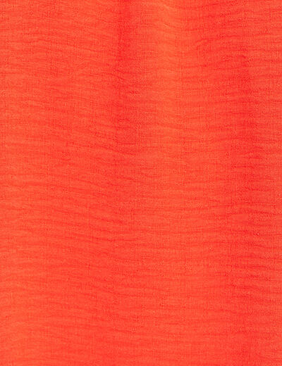 Robe courte &eacute;vas&eacute;e manches courtes orange fonc&eacute; femme