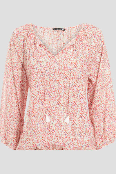 Blouse manches 3/4 ecru femme