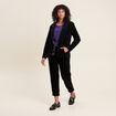 Pantalon coupe mom en velours noir femme