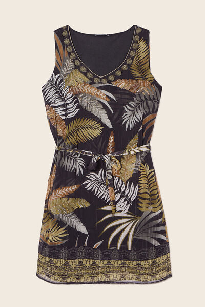 Robe droite sans manches noir femme