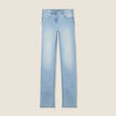 Jean ajusté taille standard long denim baby bleu femme