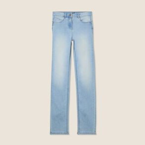 jean ajuste taille standard long denim baby bleu femme Jean ajusté taille standard long denim baby bleu femme