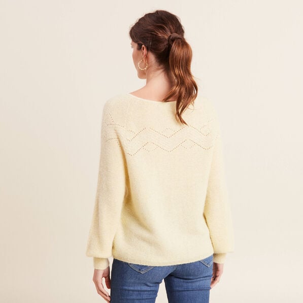 pull confectionne en france jaune pastel femme Pull confectionné en France jaune pastel femme
