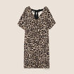 Robe fluide col V creme femme