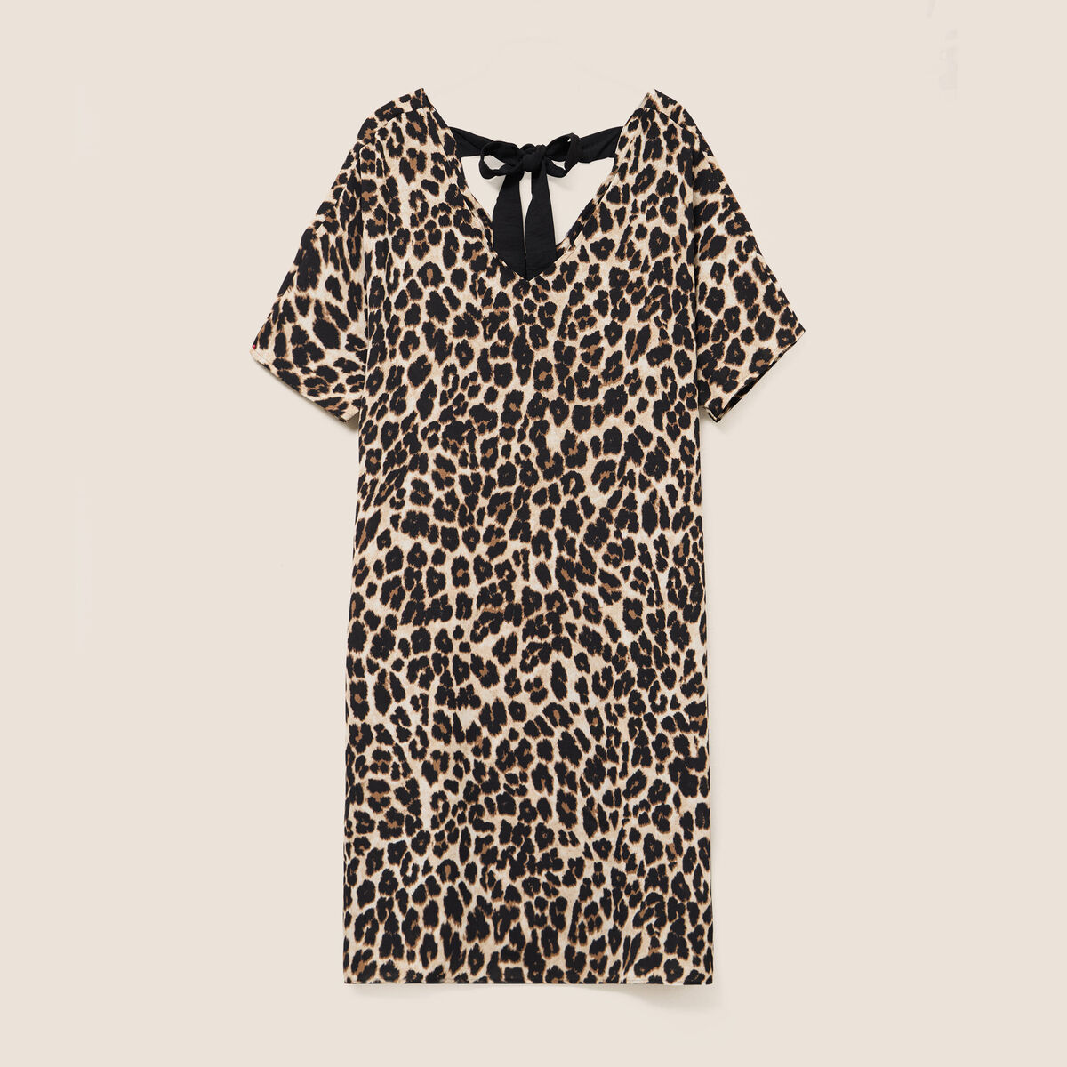 Robe fluide col V creme femme