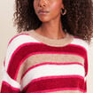 Pull col rond rose femme