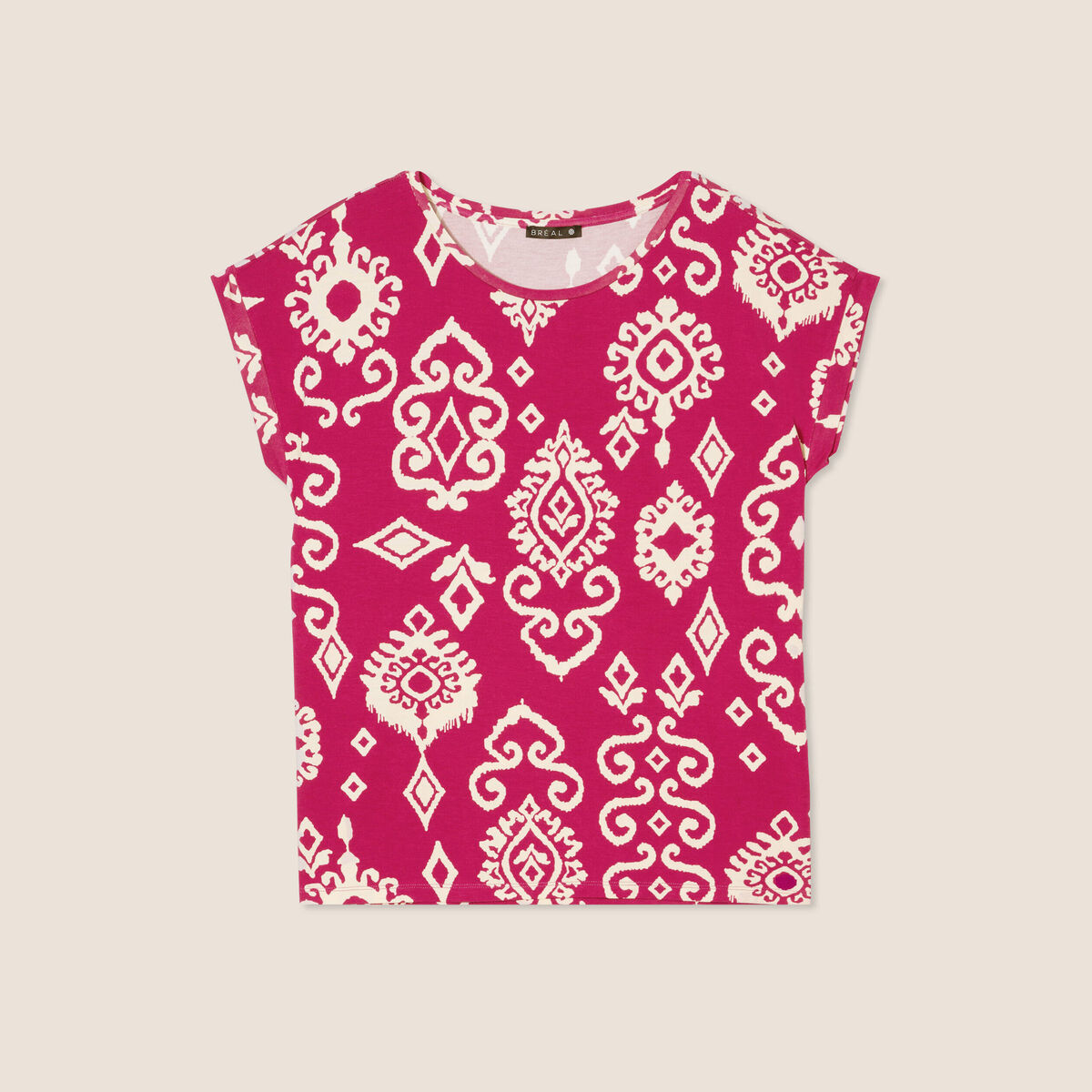 T-shirt manches courtes rose fushia femme