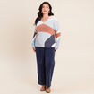 Pull manches longues multicolore femme