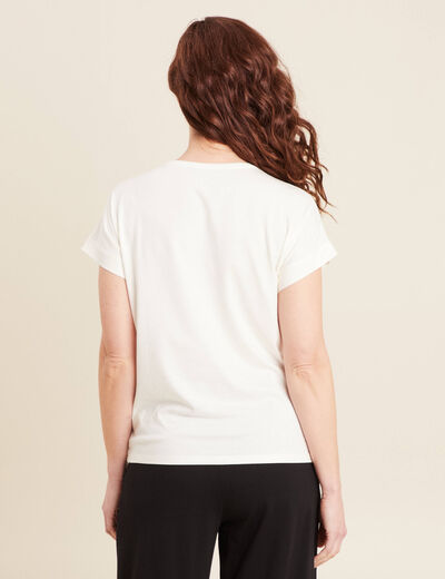 T-shirt manches courtes ecru femme