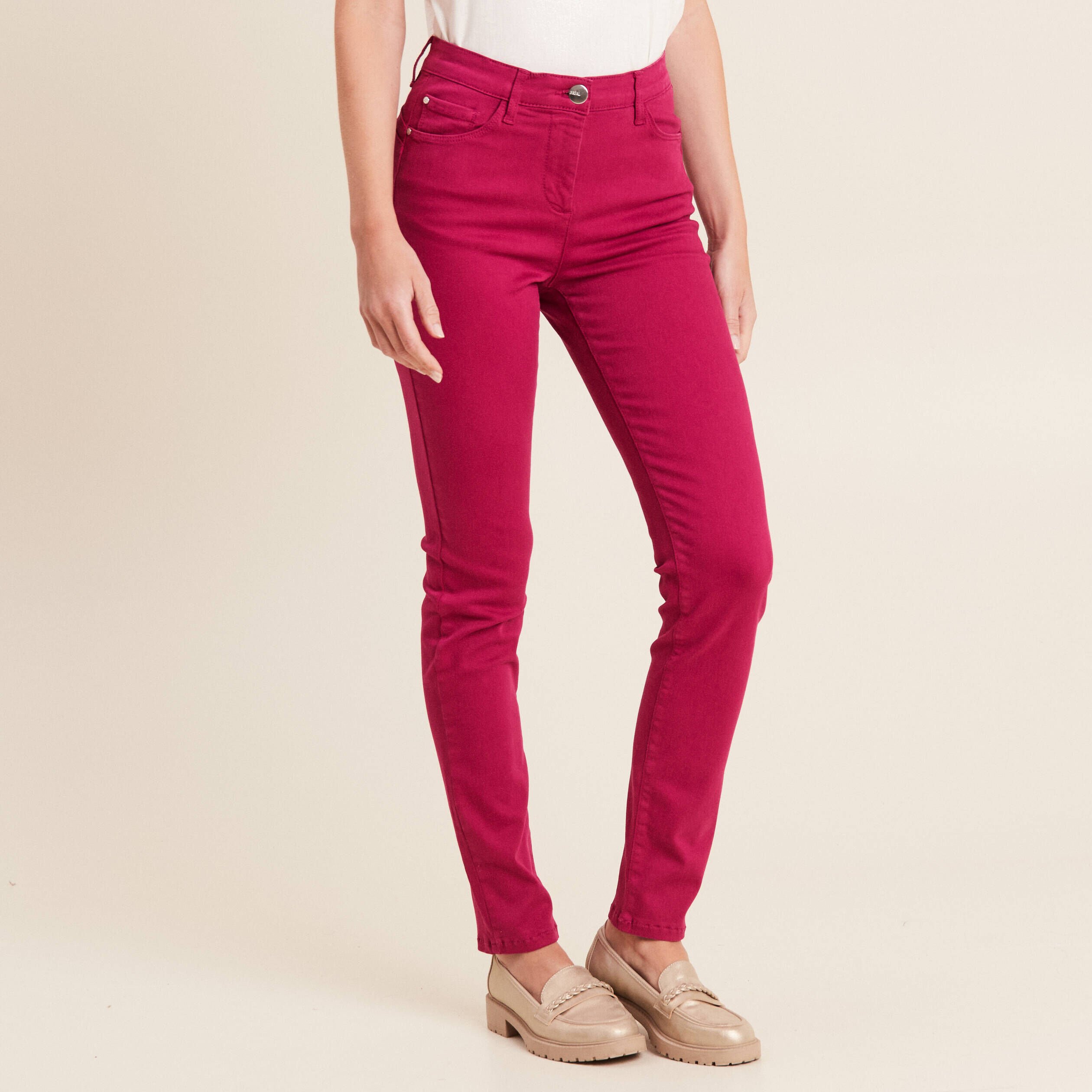 Jeans femme rose top