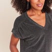 T-shirt manches courtes gris argent femme