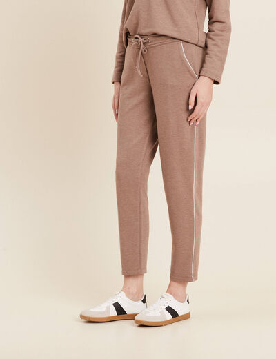 Pantalon jogging 7/8ème taupe femme