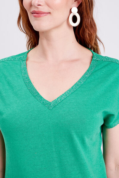 T-shirt manches courtes vert femme