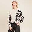 Pull manches longues blanc femme