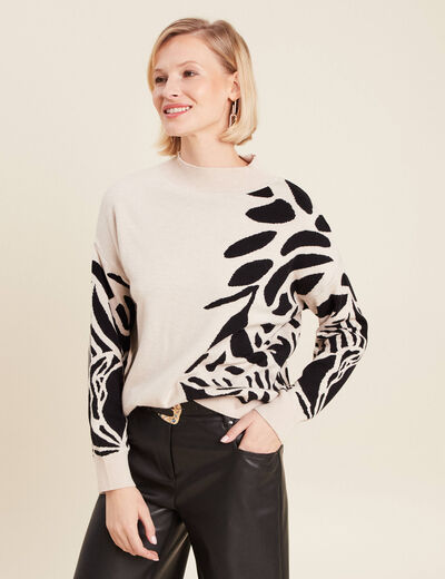 Pull manches longues blanc femme