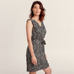 Robe droite ceinturée noir femme