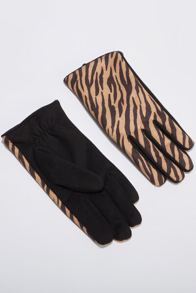 Gants suédine noir femme