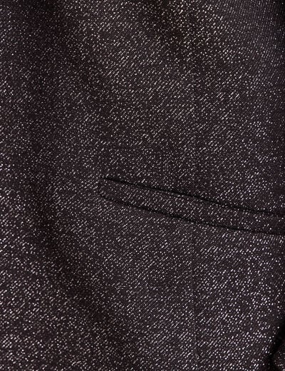 Veste cintr&eacute;e col ch&acirc;le manches 3/4 noir femme