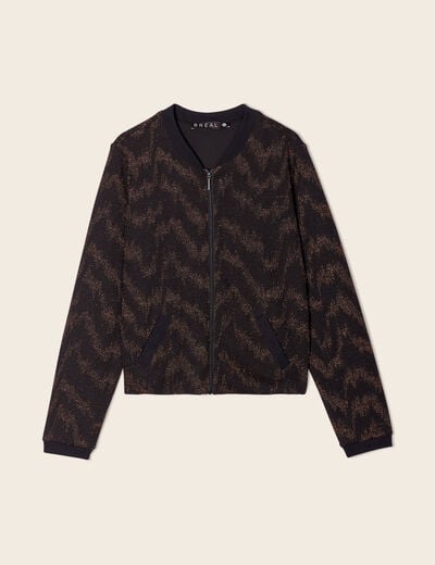 Veste bomber zippée noir femme