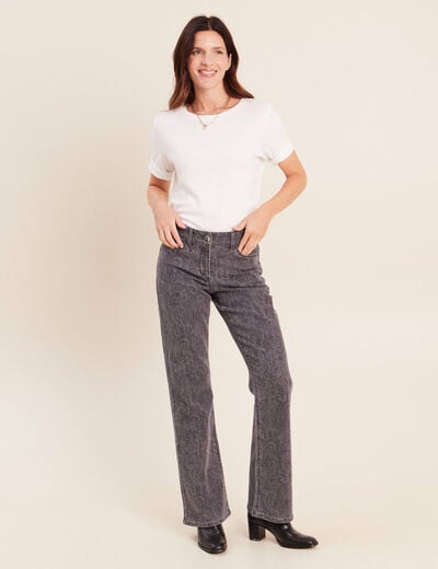 Jean bootcut longueur standard denim gris femme
