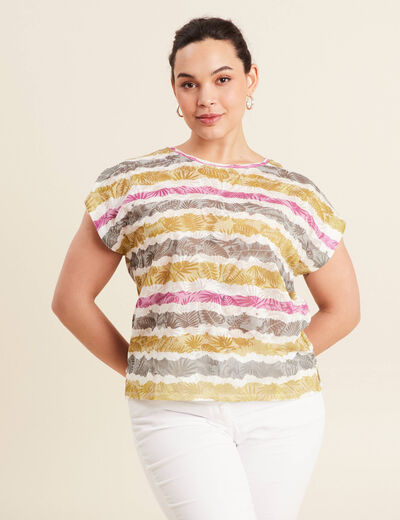 T-shirt manches courtes beige femme