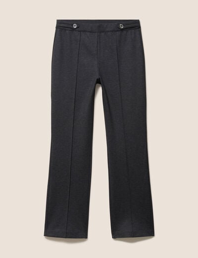 Pantalon vichy taille standard gris anthracite femme