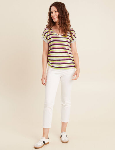 T-shirt manches courtes prune femme