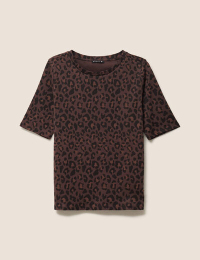 T-shirt en coton biologique marron femme