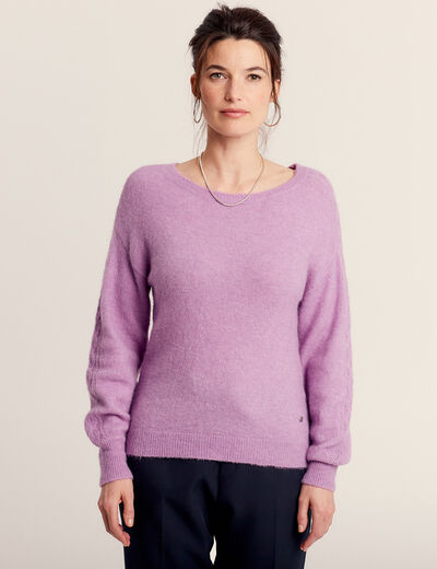 Pull manches longues violet femme
